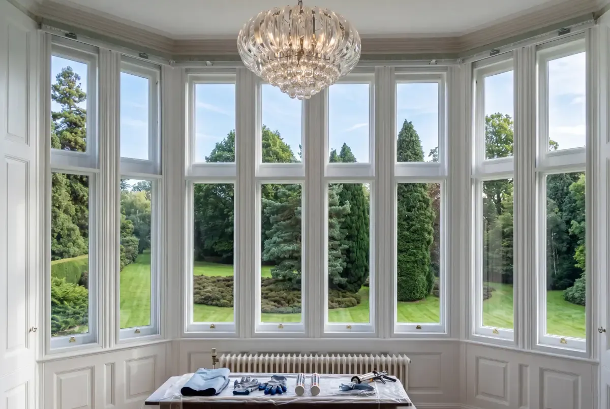 Secondary glazing installation in Chiswick & Ealing: Conservation area bay, Ealing
